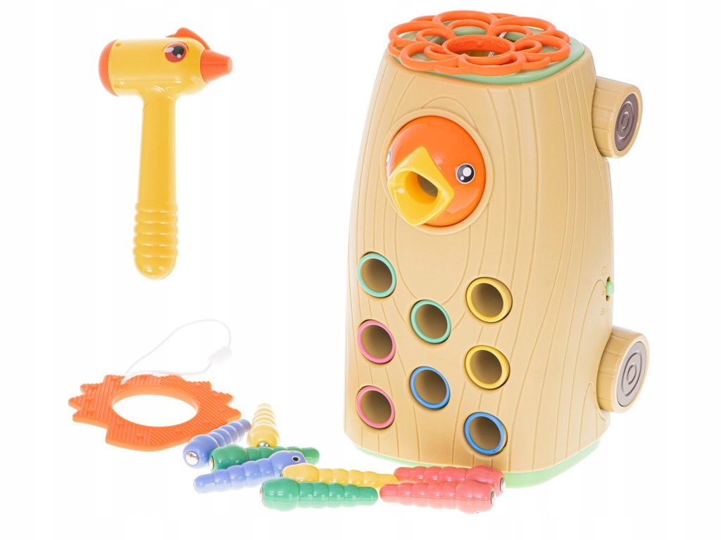 GRA MAGNETYCZNA NAKARM PTASZKA MONTESSORI LED GŁODNY DZIĘCIOŁ ZŁAP ROBACZKA Płeć chłopcy dziewczynki