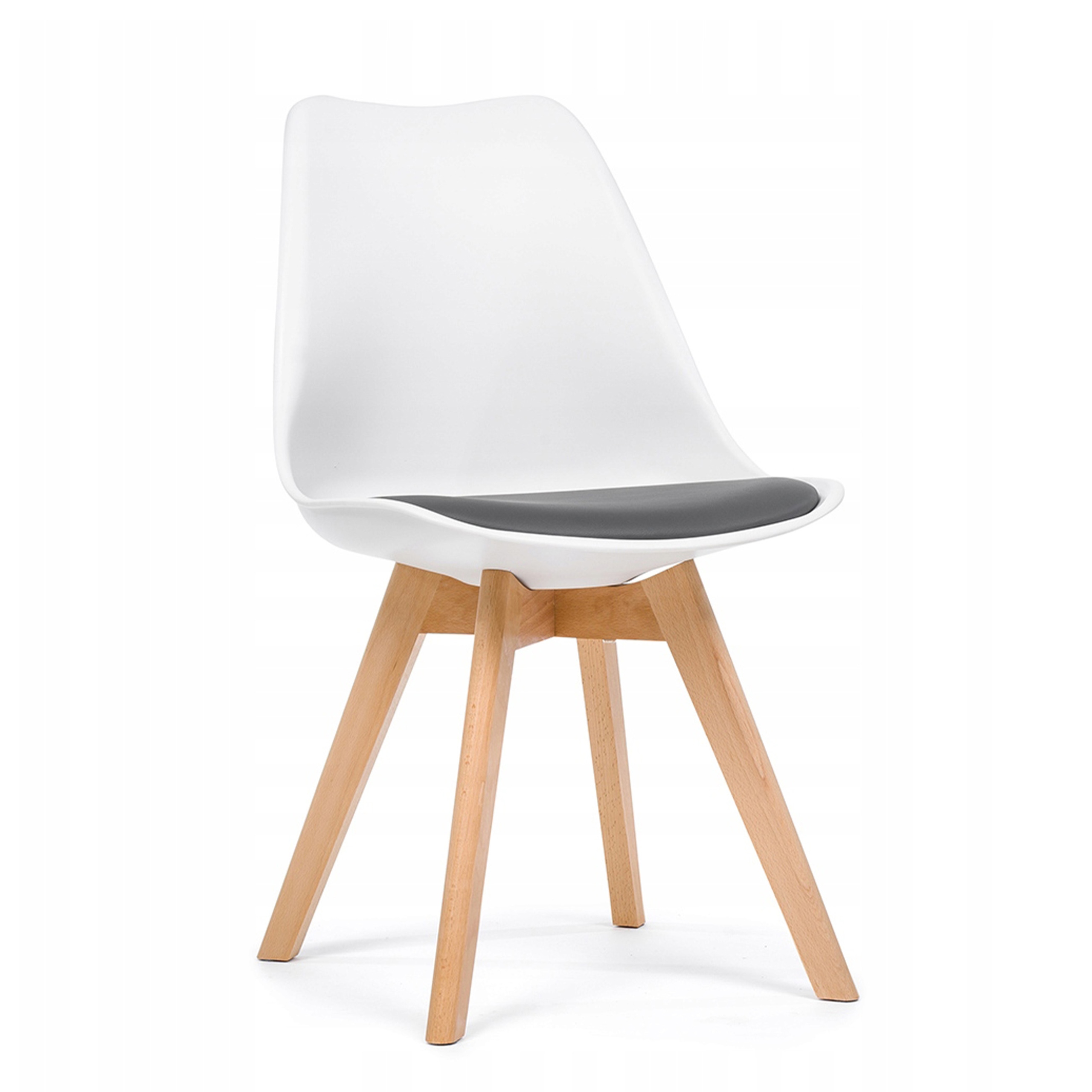 Krzesło Skandynawskie Z Poduszką Dsw Dublin Biało Szary