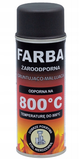 FARBA SPRAY ŻAROODPORNA DO KOMINKA PIECA GRILLA 400 ML HANSA ANTRACYT Stan opakowania oryginalne
