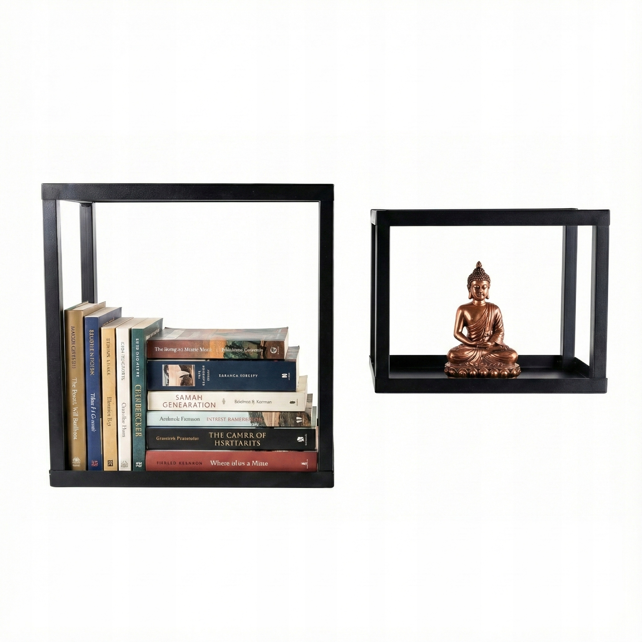 Półki wiszące loftowe 2 sztuki nowoczesne industrialne czarne ścienne loft