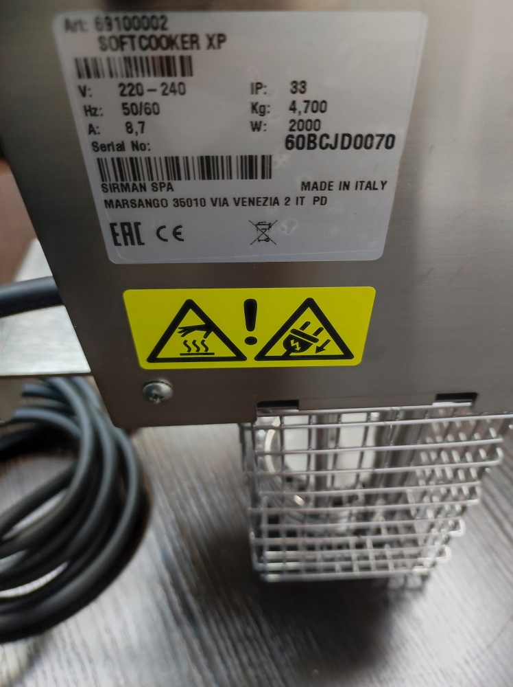 Cyrkulator Sous-Vide zanurzeniowy z sondą, Sirman, Model Softcooker XP Marka inna