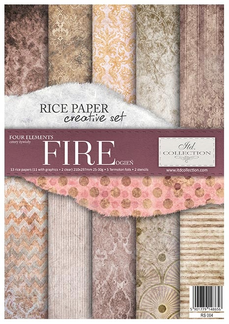 Rýžový papír kreativní sada RS004 Oheň