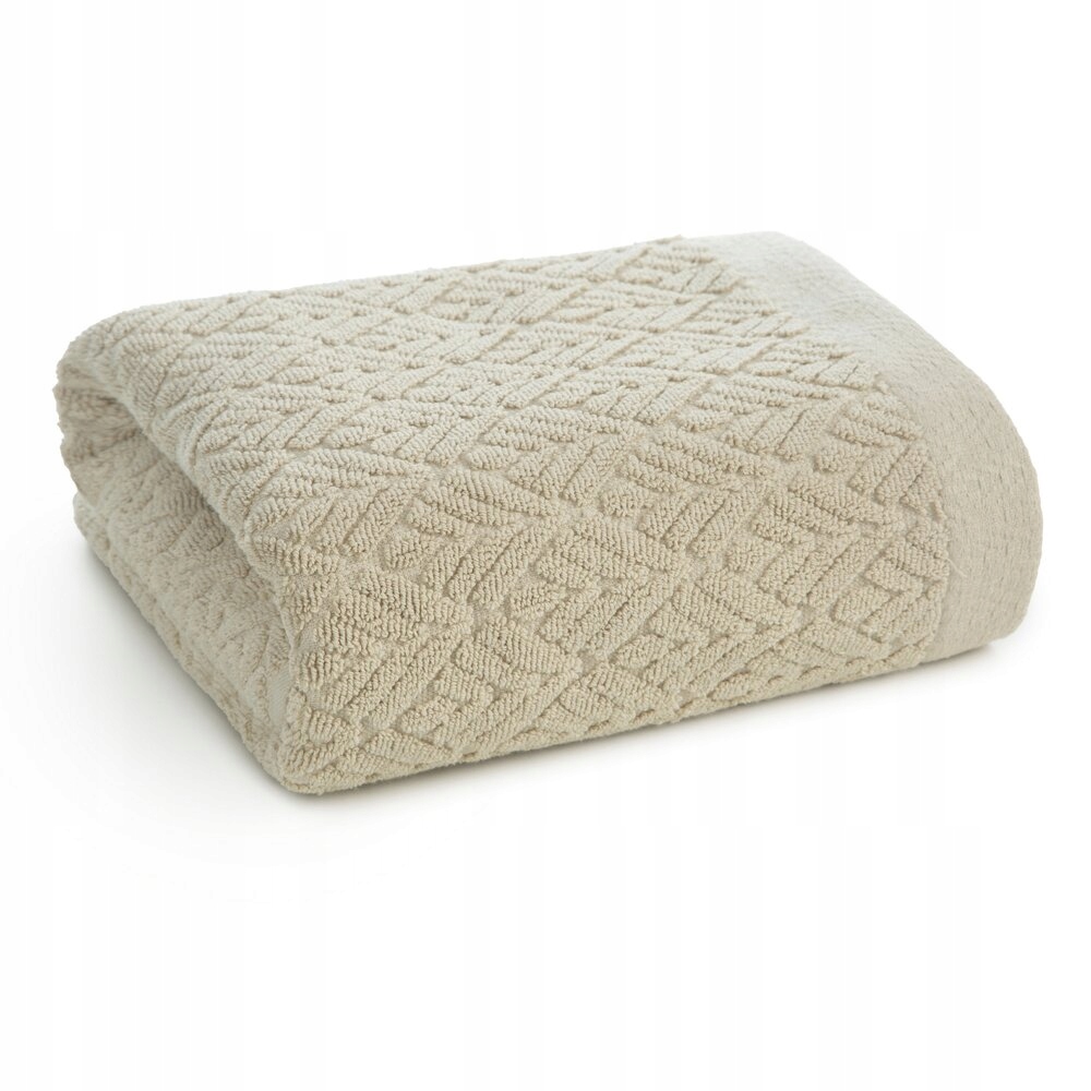 Koupelový ručník 70X140 béžový s reliéfním vzorem Eurofirany