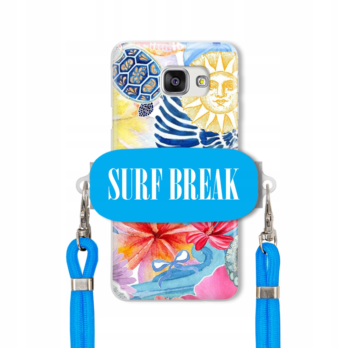 Puzdro pre Samsung A7 2016 Vodítko Crossbody Blue Držiak Surf Break Lata