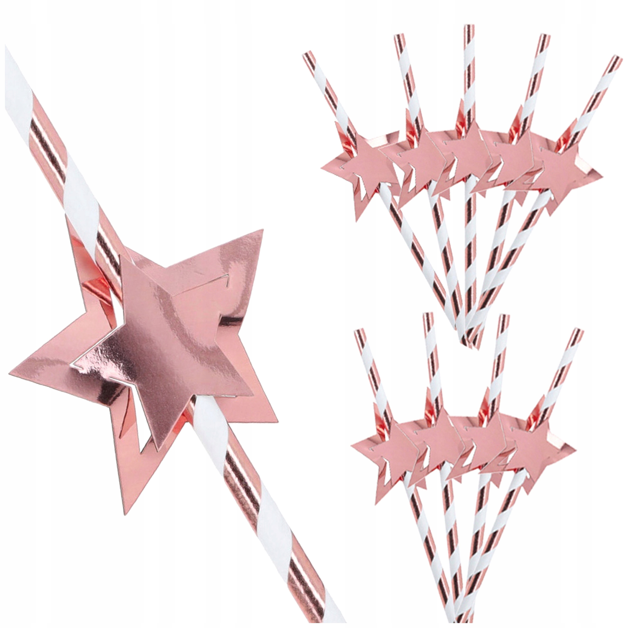 Słomki Rurki Papierowe Gwiazdki Zestaw Panieński