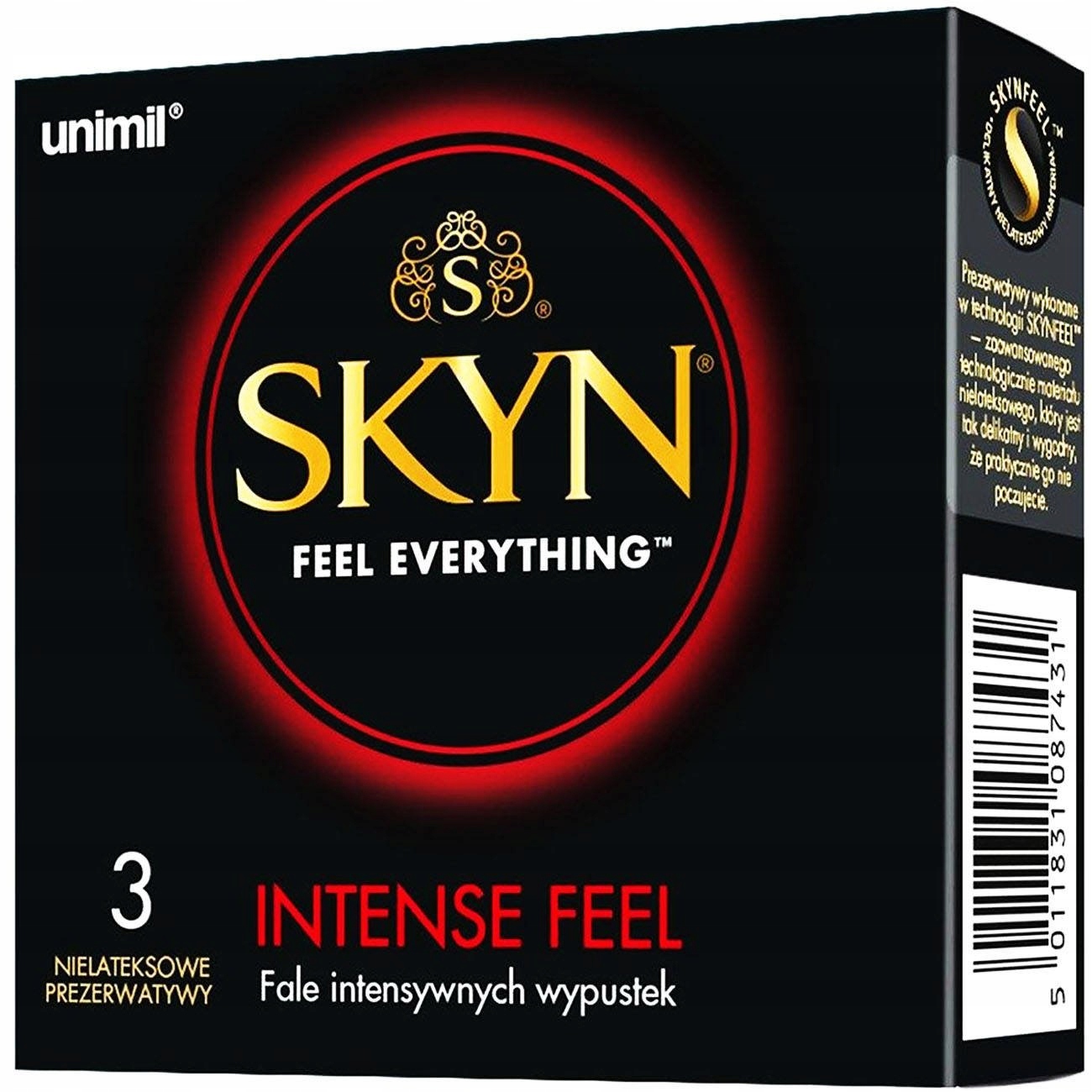 

Prezerwattywy Unimil Skyn Intense Feel 3 Pudełko