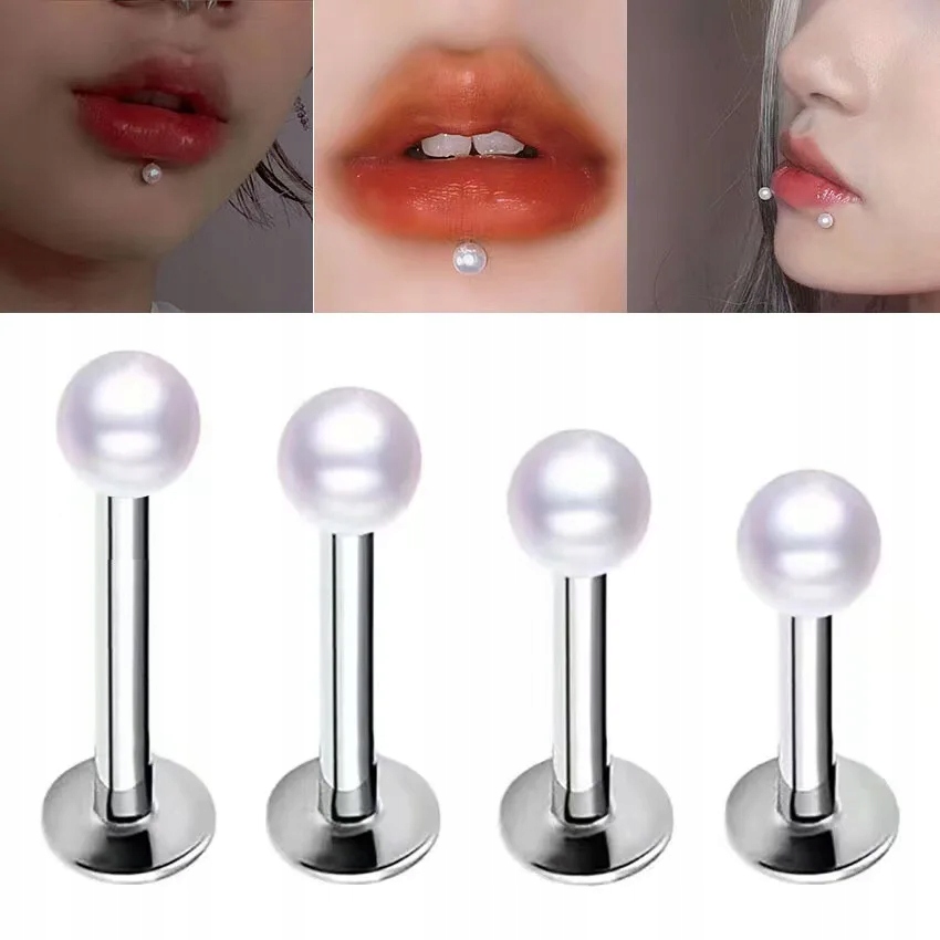 Piercing de acero inoxidable Labret para labio, 10 piezas, hecho a mano,