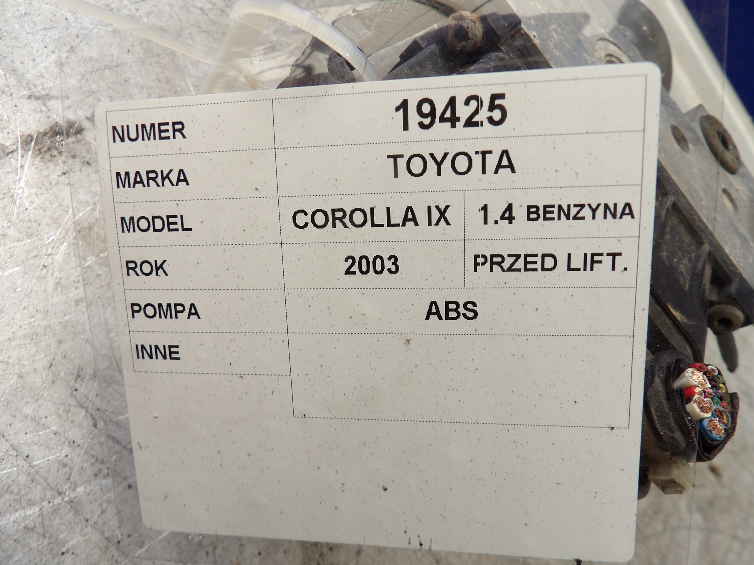 Toyota Corolla IX E12 pump ABS 0265216850