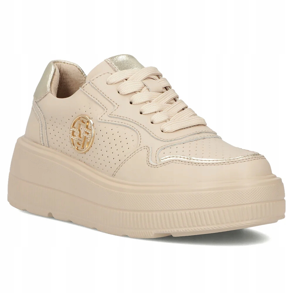 Skórzane sneakersy damskie buty sportowe Filippo na grubej podeszwie r.37