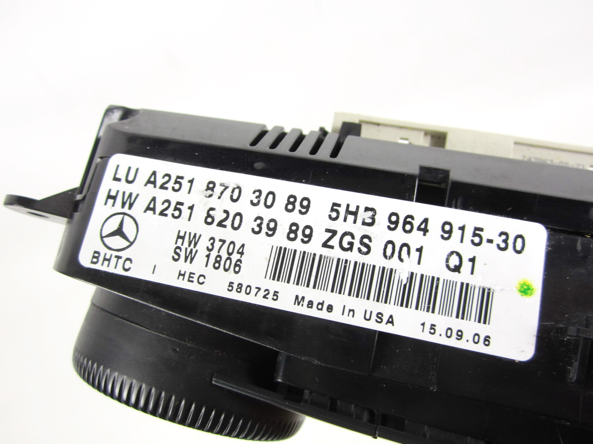 Panel switch of the air conditioning air conditioning devices front front Mercedes GL X164