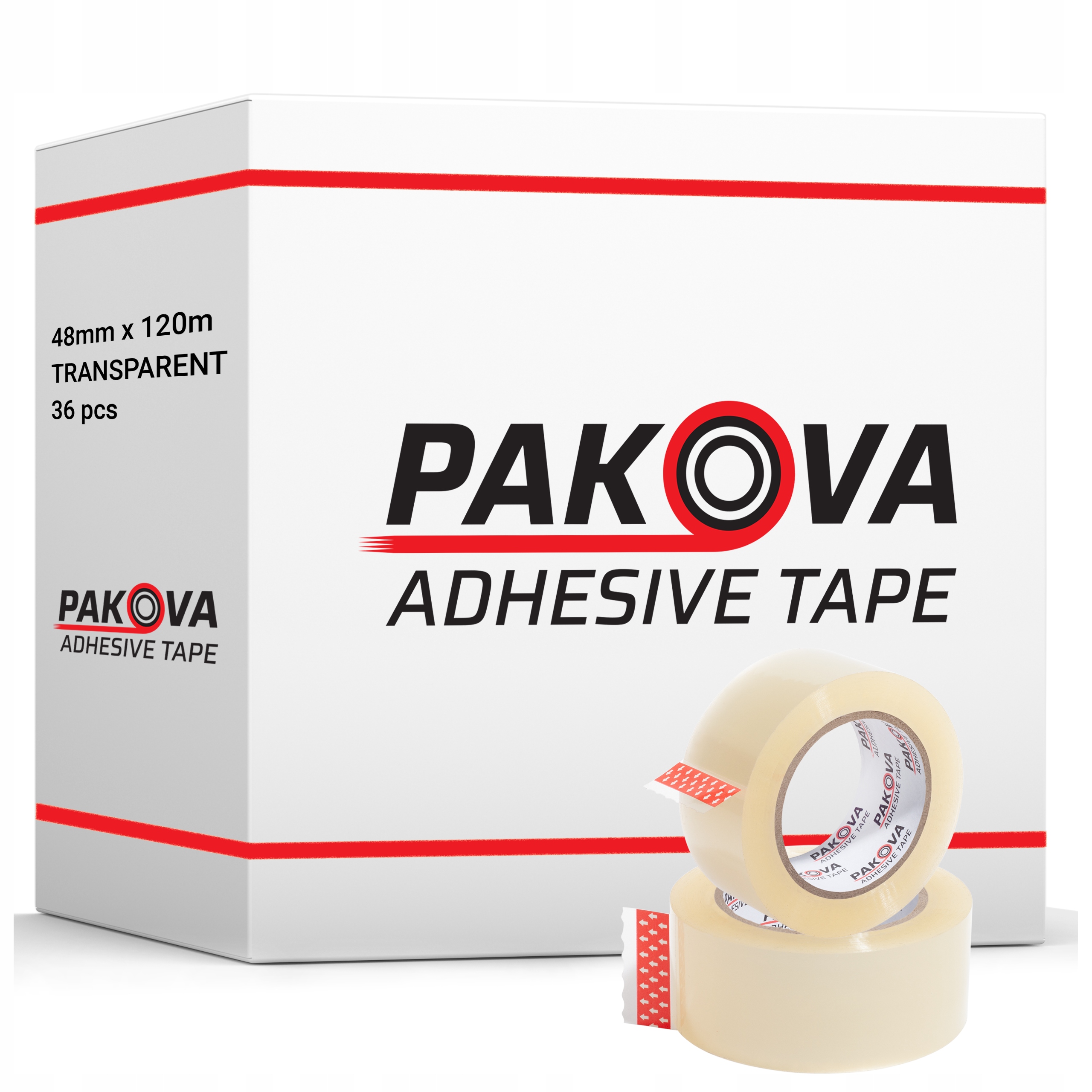 Taśma Pakowa Bezbarwna 48/132y Klejąca Transparent Pakova 36 szt