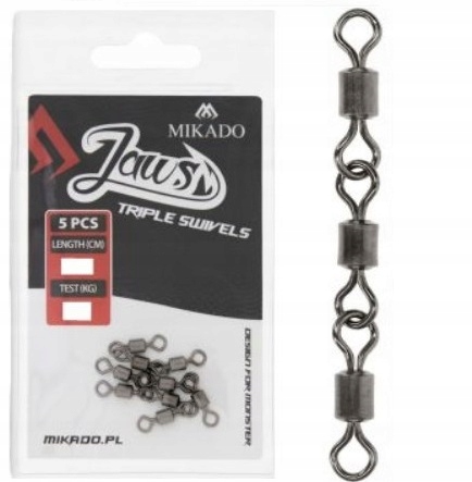 D Krętlik Jaws Triple Swivels 25kg op.5szt Mikad