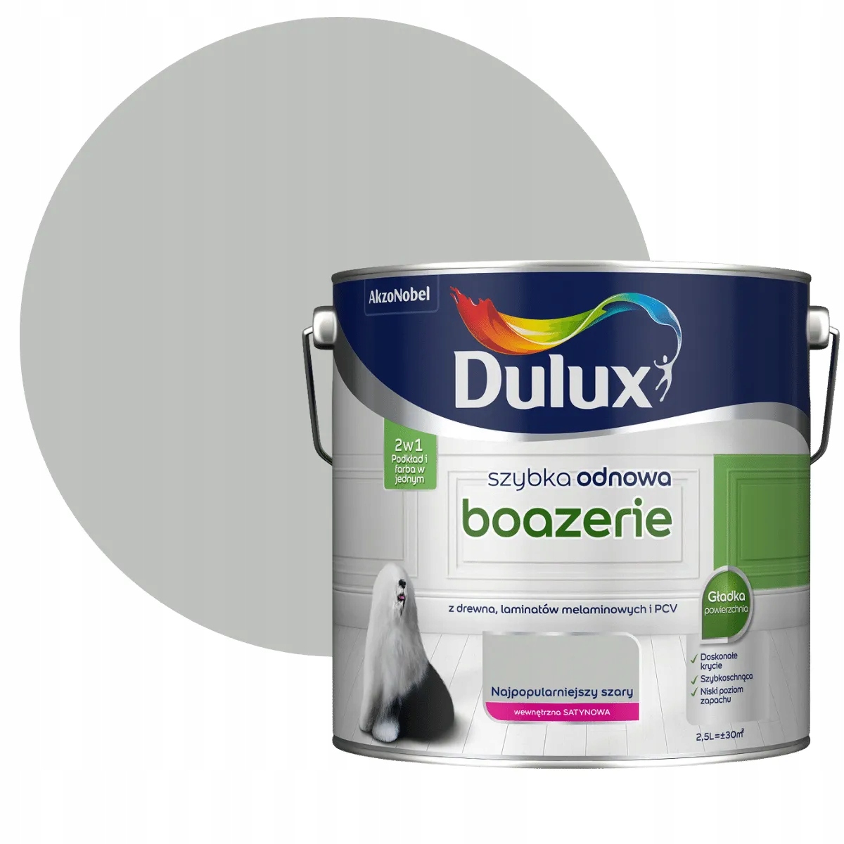 Dulux Rychlá Obnova Boazerie Nejoblíbenější Šedá 2,5L