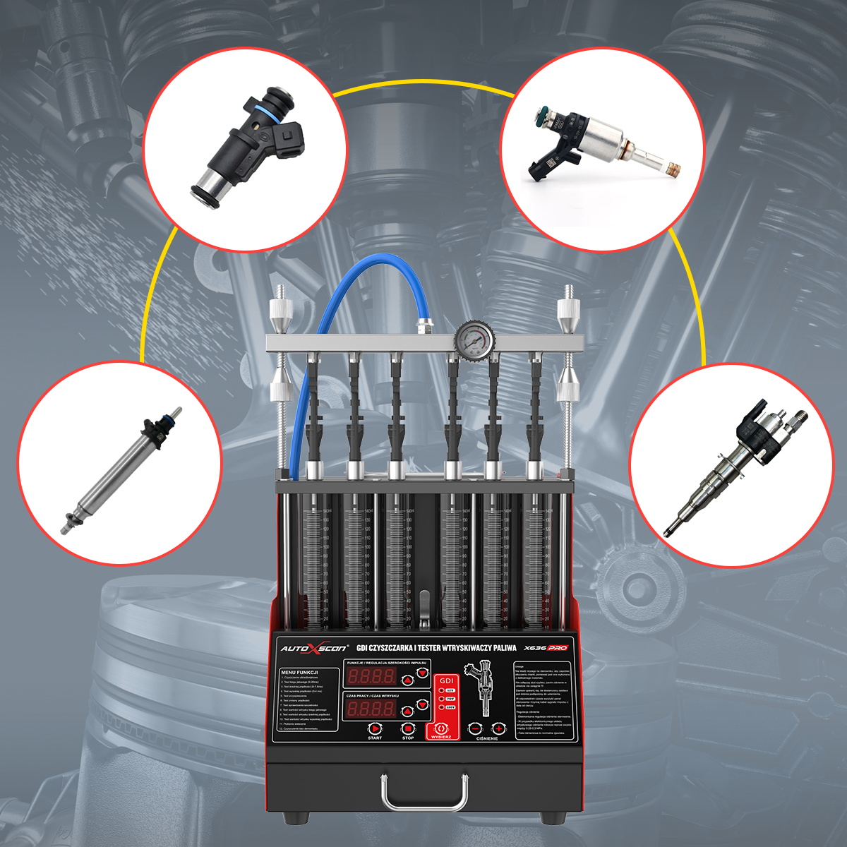 TESTER DO CZYSZCZENIA WTRYSKIWACZY GDI X636Pro Marka AutoXscan