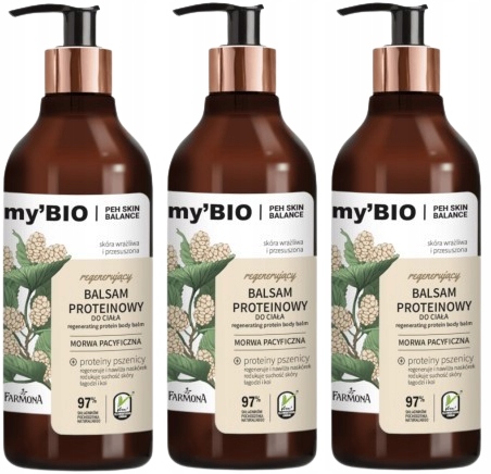 3 x Farmona My`Bio Proteinový regenerační balzám 400 ml D-panthenol Obnova