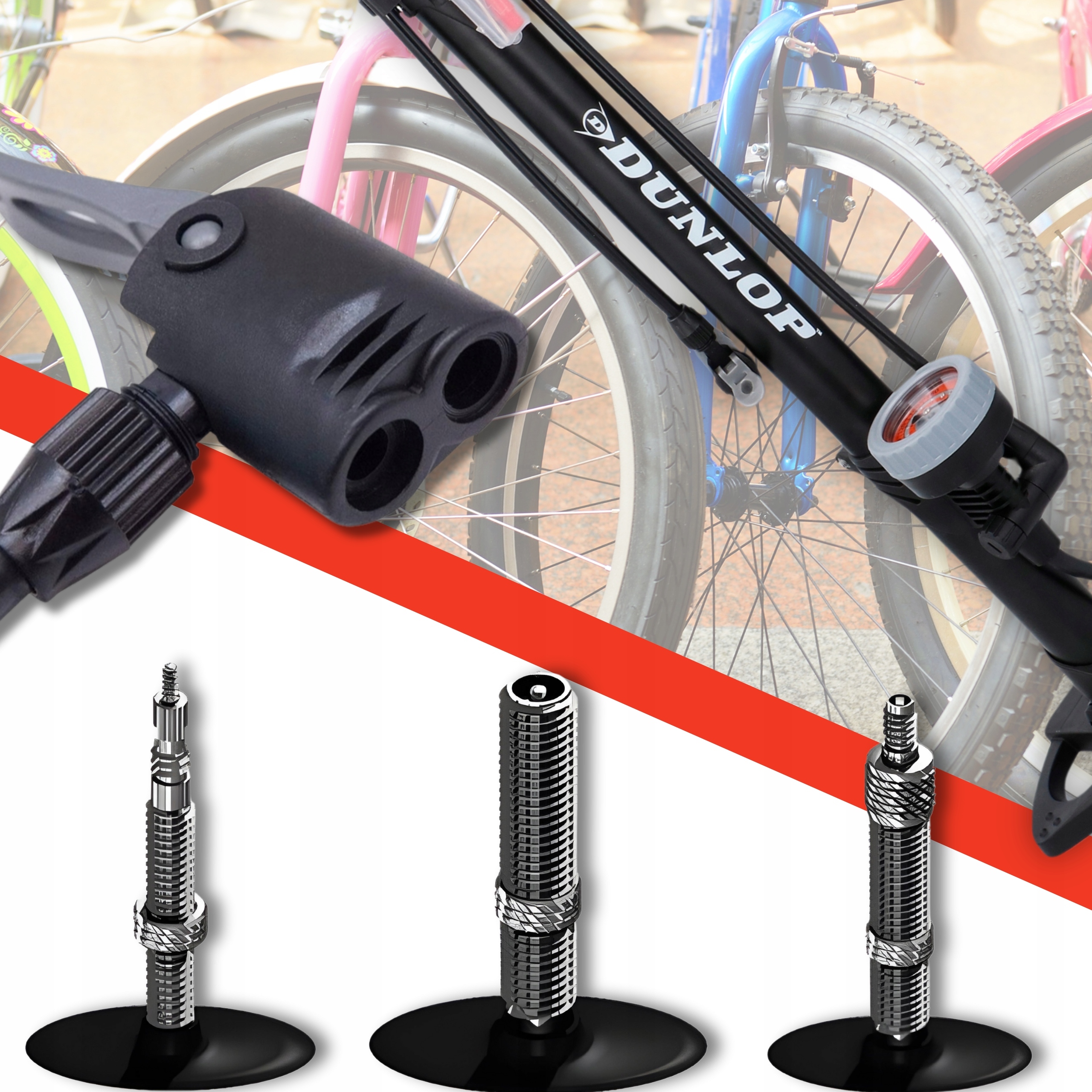 POMPKA ROWEROWA SAMOCHODOWA Z MANOMETREM PODŁOGOWA WARSZTATOWO DUNLOP Marka Dunlop