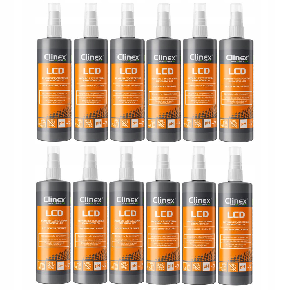 Clinex LCD - Płyn do czyszczenia ekranów 200ml x12