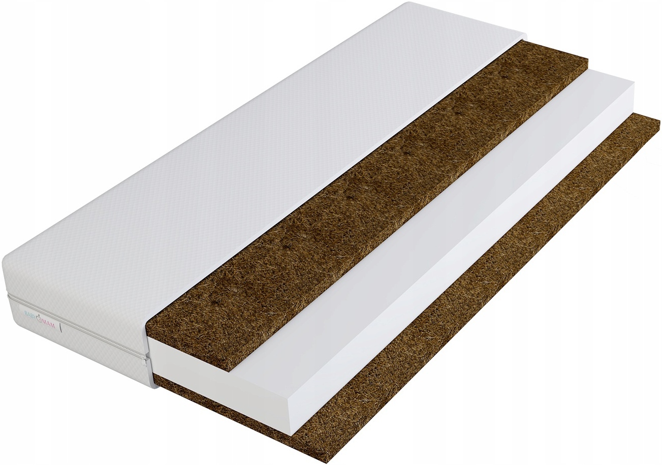MATERAC DO ŁÓŻECZKA KOKOS PIANKA KOKOS 120X60 PREMIUM BABYMAM