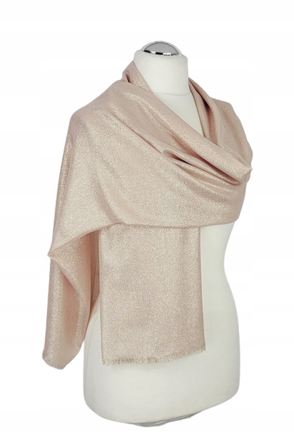 1 Elegancki SZAL na sukienkę RÓŻ ZŁOCONY