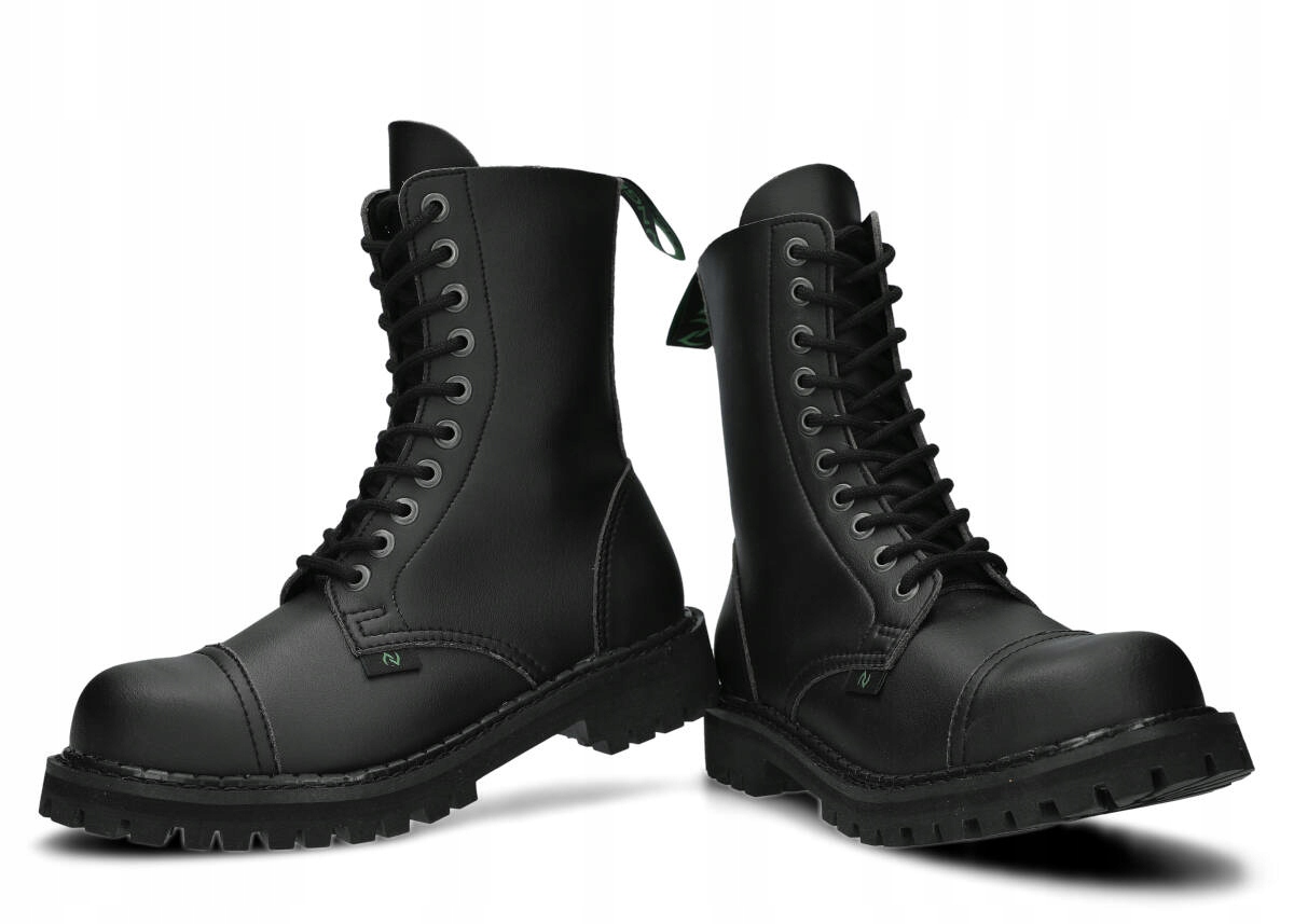 GLANY DAMSKIE WEGAŃSKIE - CZARNE - NAGABA 10H - STEEL NOSE - POLSKIE - 40 Rozmiar 40