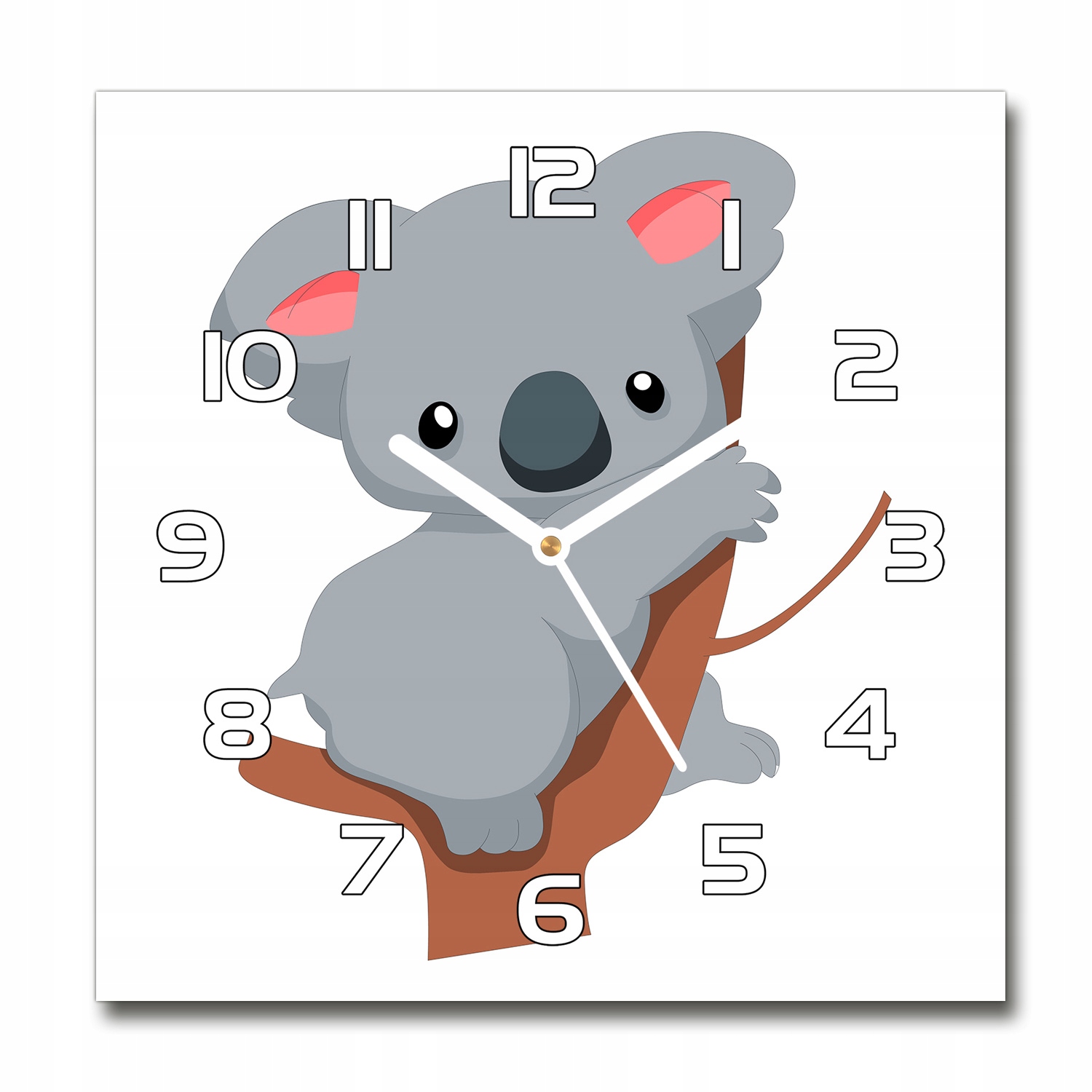 

Zegar szklany kwadratowy Koala na drzewie 30x30 cm