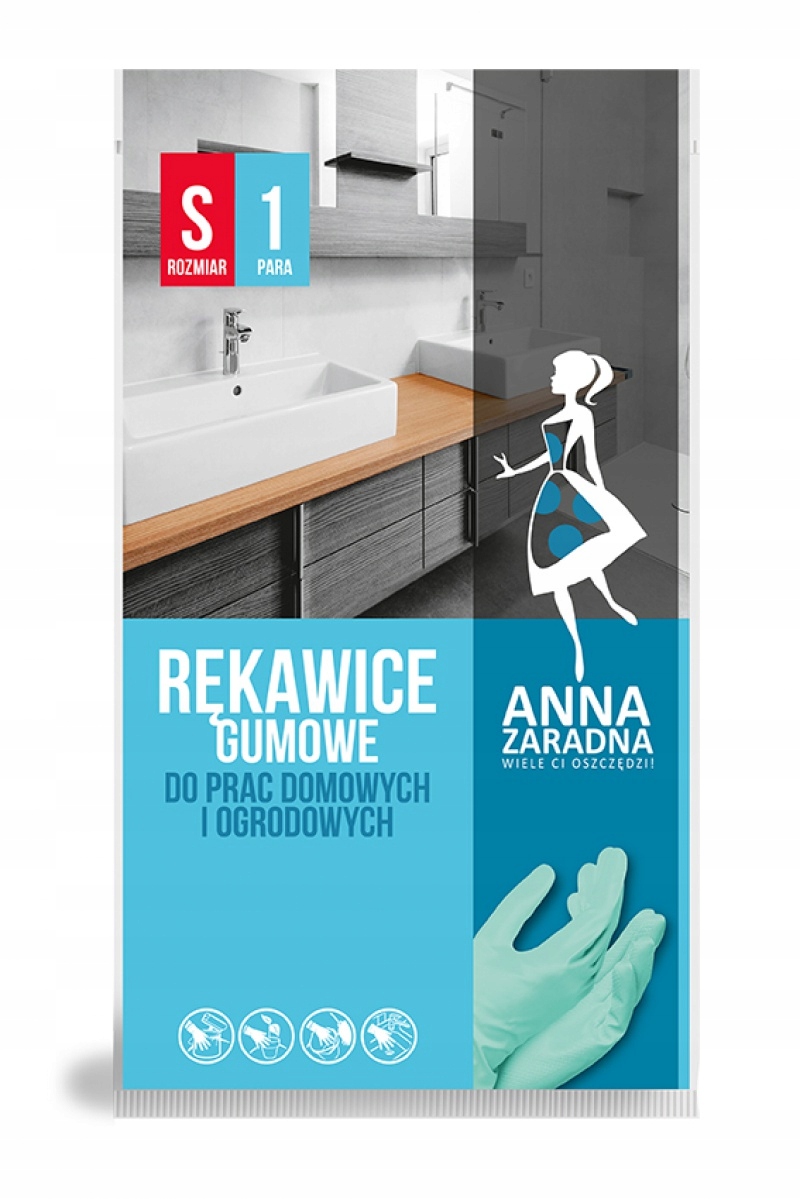 

Rękawice gumowe rozmiar S pastelowa zieleń
