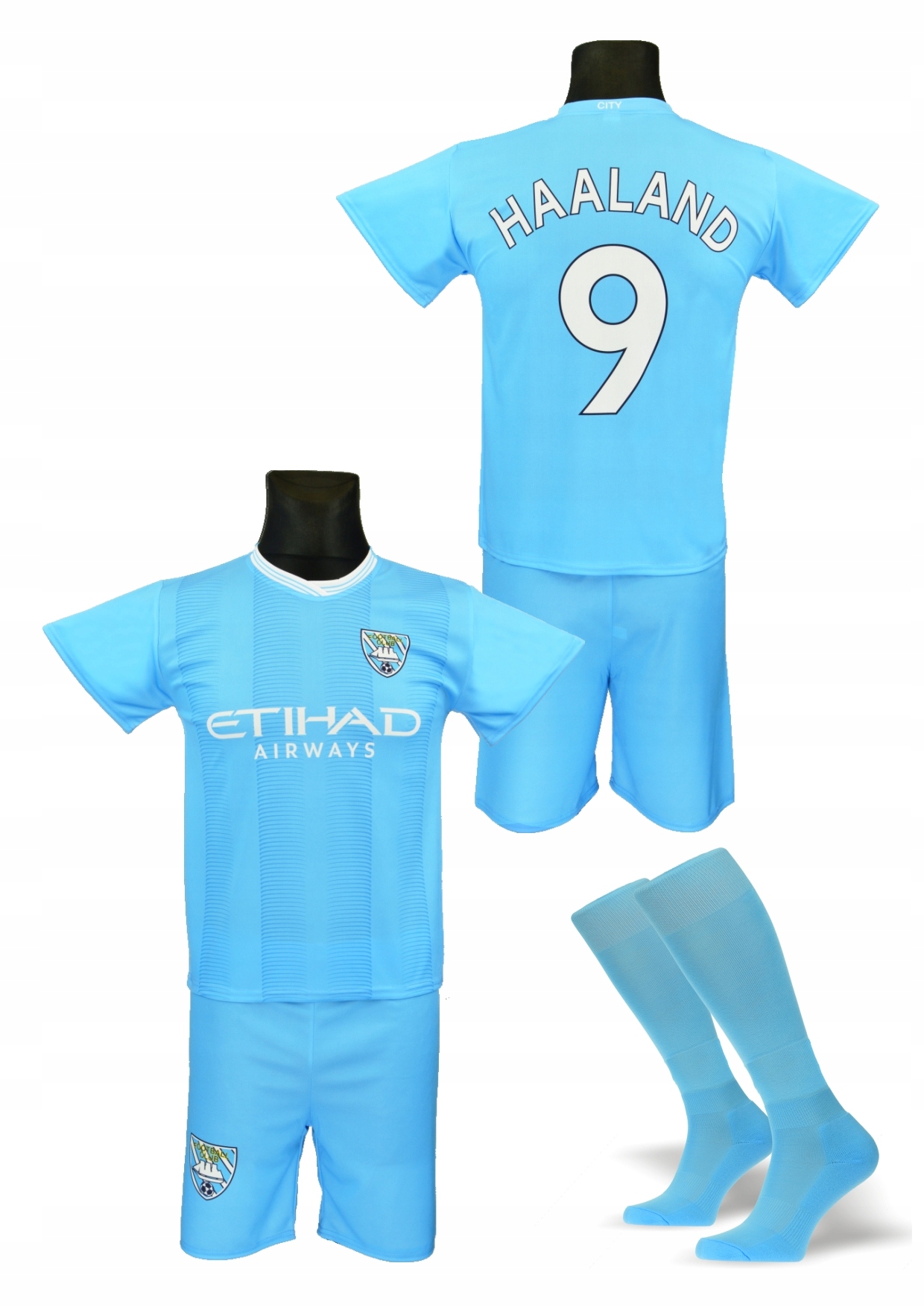 HAALAND koszulka spodenki getry rozmiar 140 Rozmiar (new) 140 (135 - 140 cm)