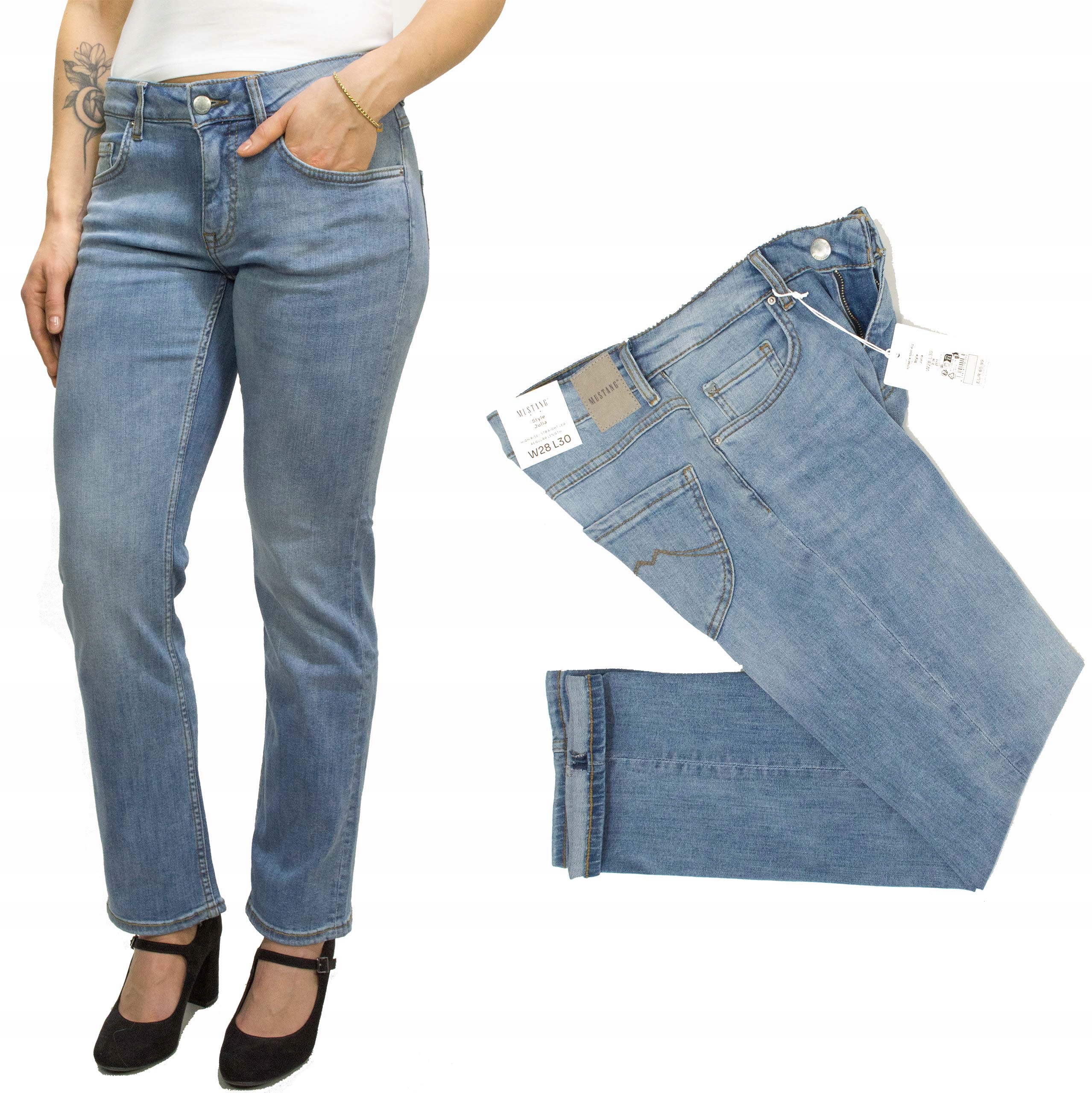 Mustang Julia Sunny Day 402 damskie spodnie jeansy proste W34 L32