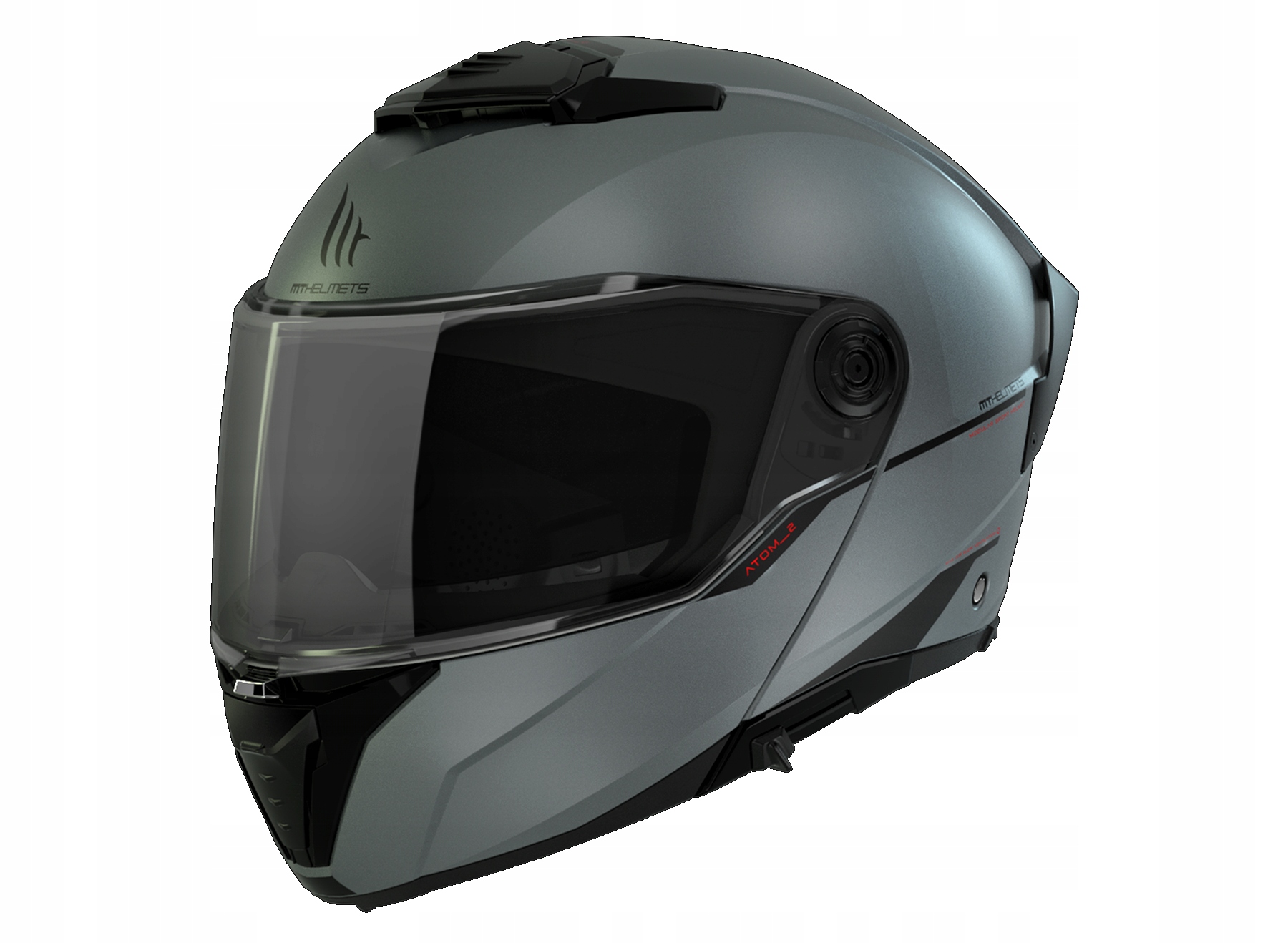 Mt Atom 2 Sv Titanium Matt Motocyklová čeľusťová prilba MThelmets veľkosť L