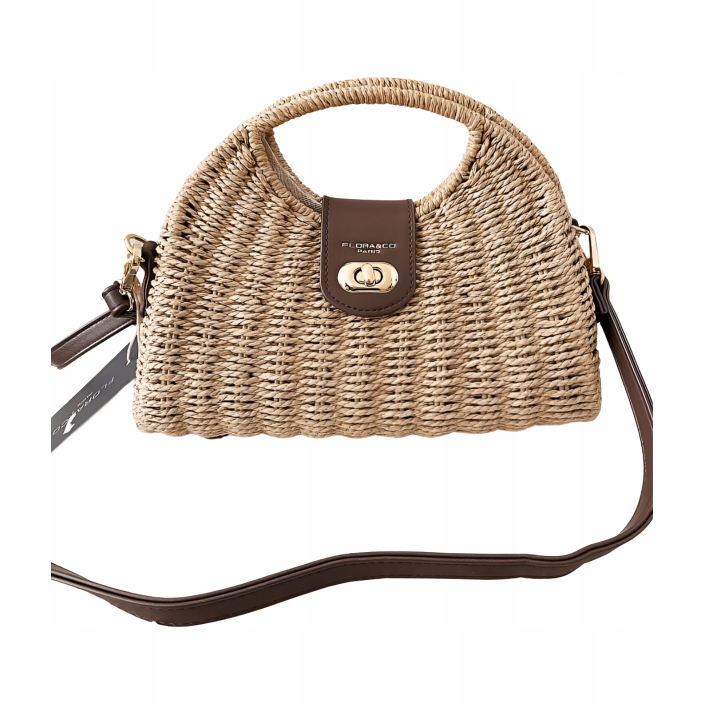 Flora&Co kabelka kufřík košík béžová s hnědou