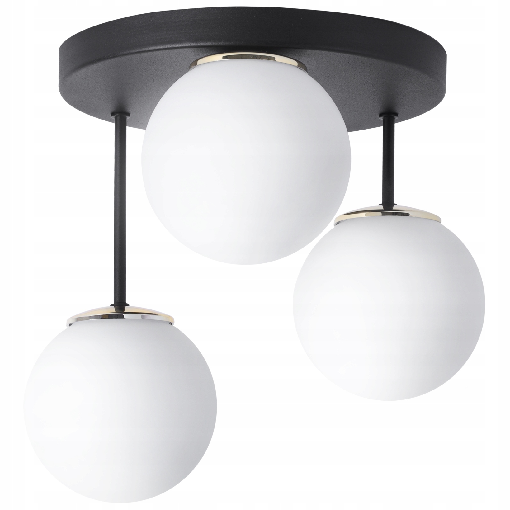 Závěsná Stropní Lampa Lustr Bílé Skleněné Koule Černá Do Kuchyně Obývacího Pokoje