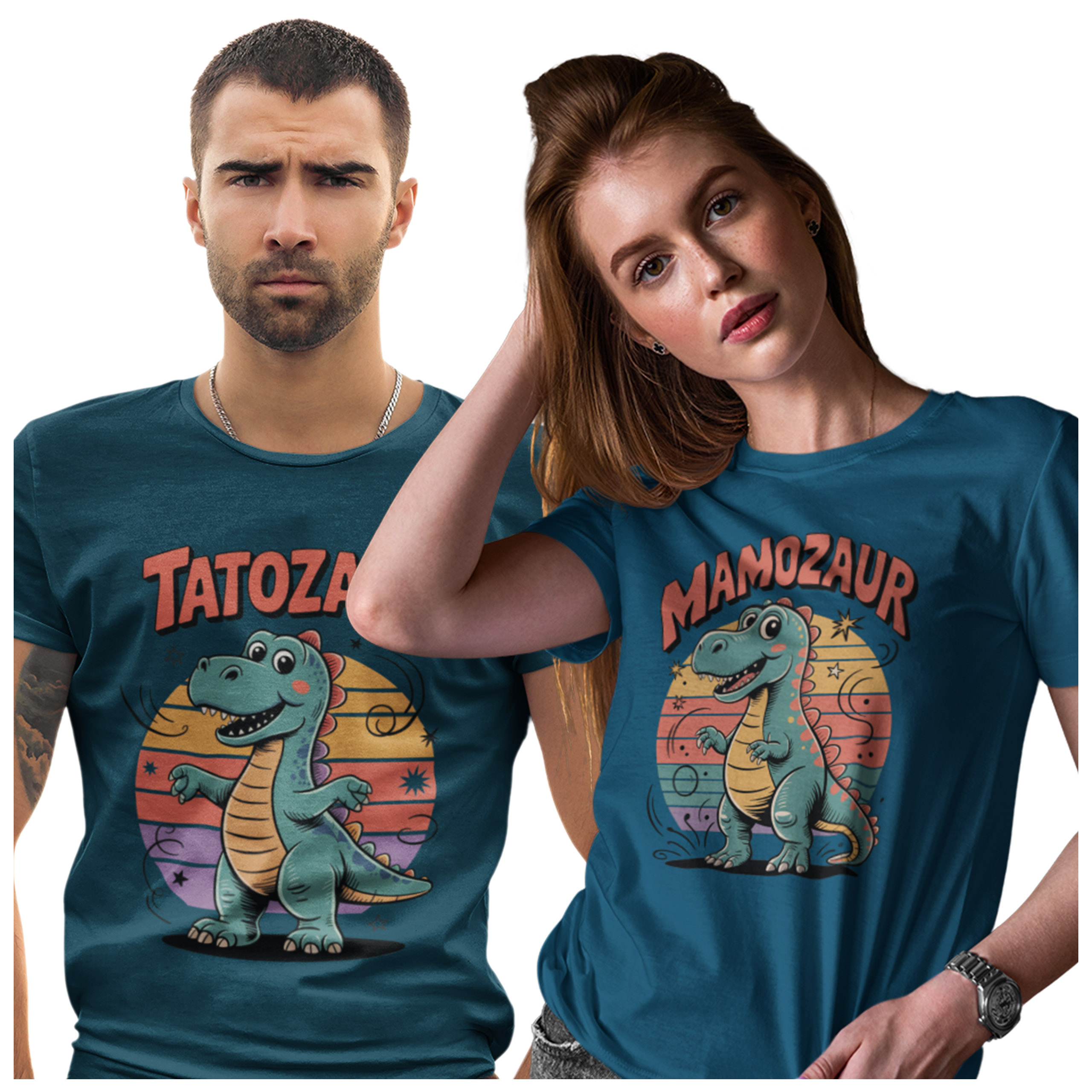 Trička Pro Maminku a Tatínka Dárek ke Dni otců a ke Dni matek Mamozaurus Saur Tatozaurus