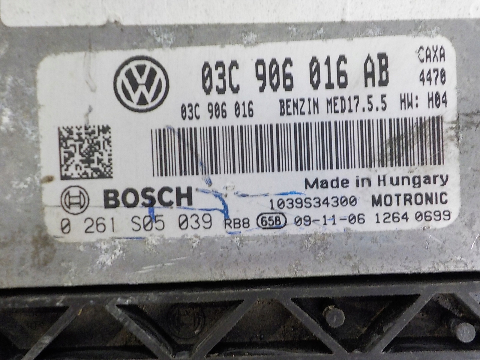 VW computer Centralina 03C906016 AB 0261S05039