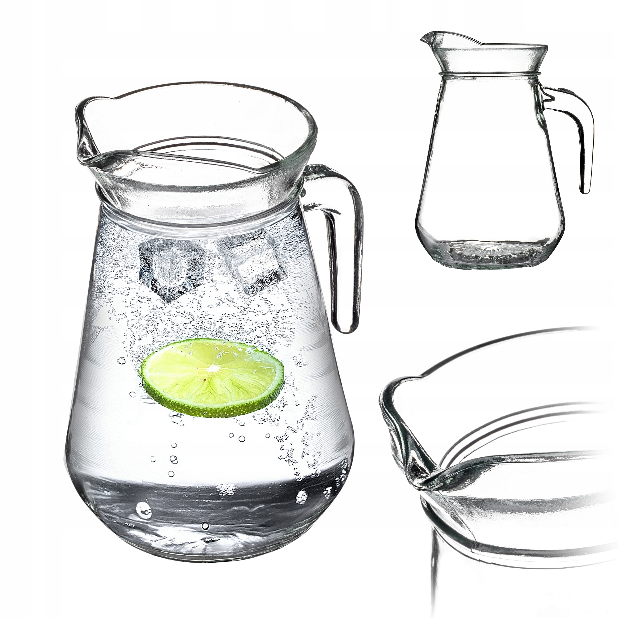 DZBANEK SZKLANY DO WODY NAPOJÓW SOKU NA WODĘ KOMPOT LEMONIADĘ 1,3L UCHWYT