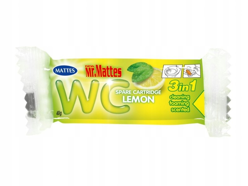 Levně 25x Náhradní náplň do Wc toalety Mattes 40G Vůně Citron Citronová 1657 Svěžest