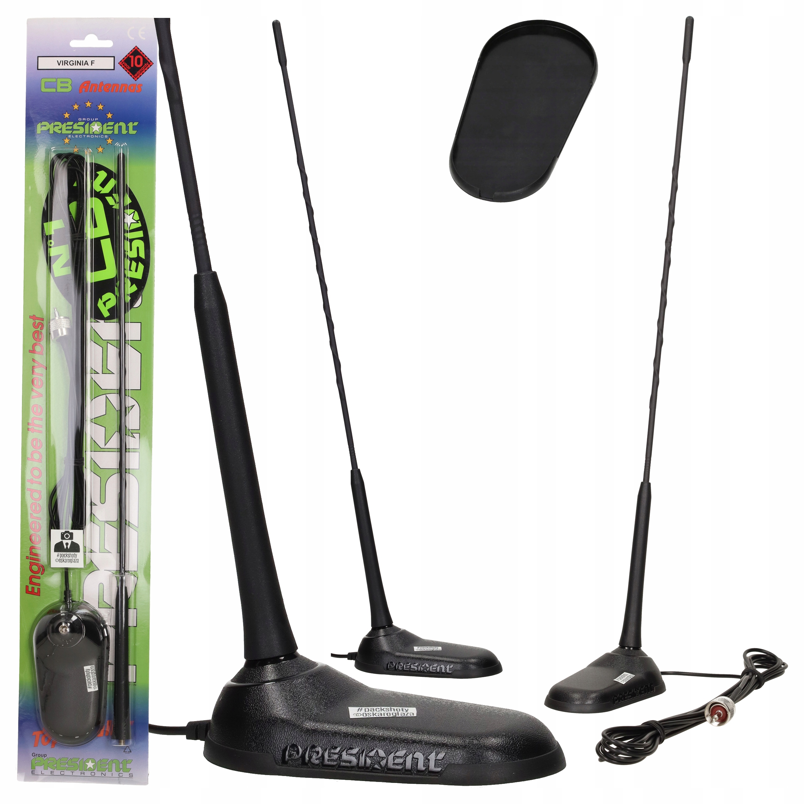 Antena Cb President Virginia F krótka helikalna magnetyczna Bez Strojenia