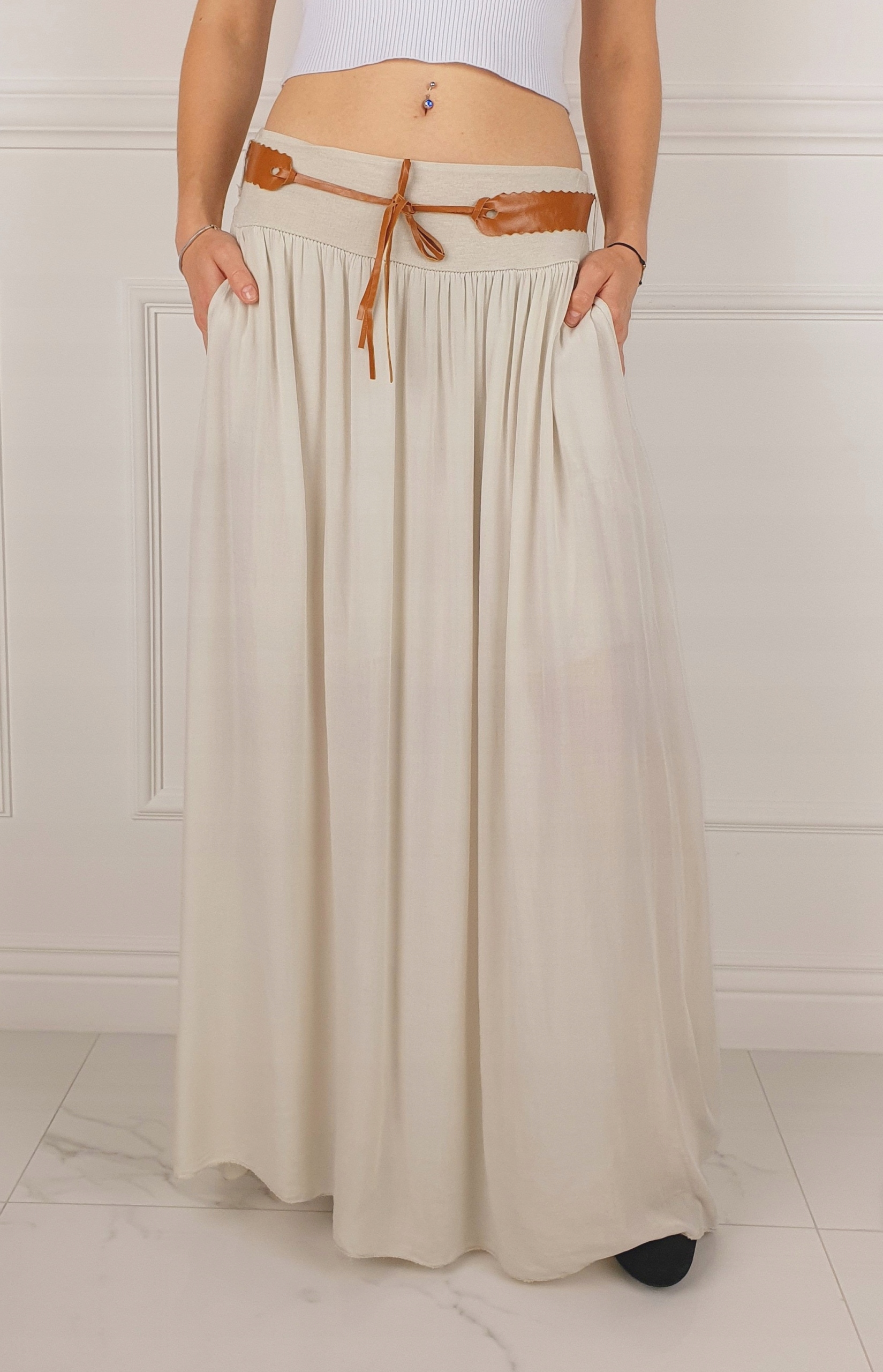 ZWIEWNA DŁUGA SPÓDNICA MAXI DO KOSTEK BOHO DAMSKA Długość maxi