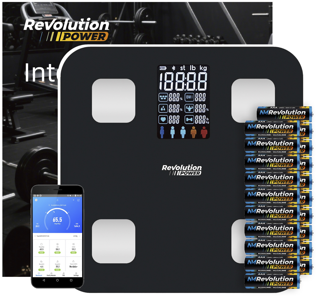 Waga Łazienkowa Analityczna Aplikacja Po Polsku Slim Czarna Baterie Aaa