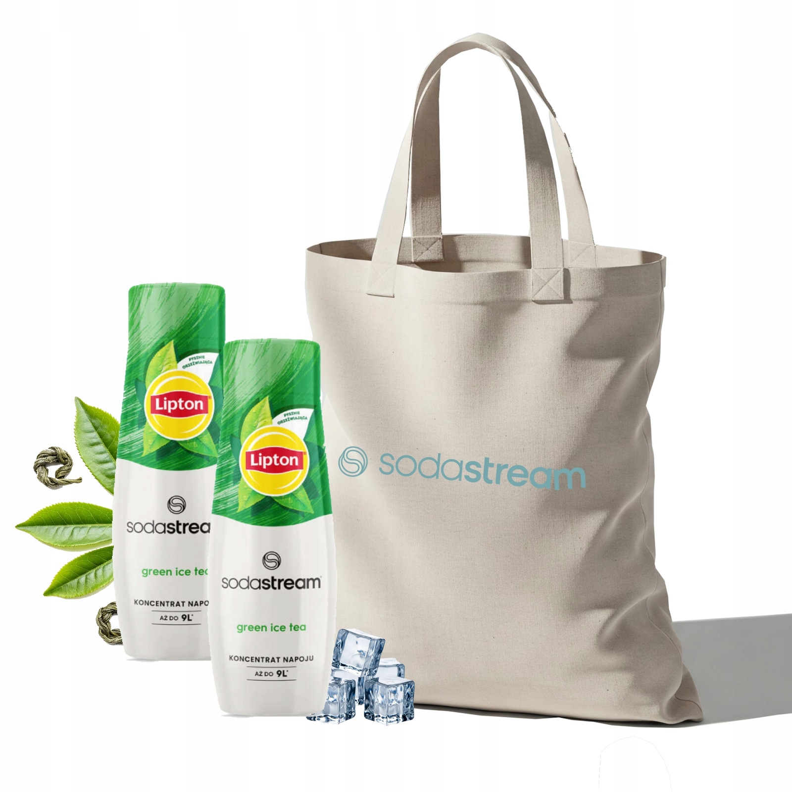 Zestaw Syrop do wody SodaStream Lipton Green Ice Tea 2x440ML + Torba GRATIS