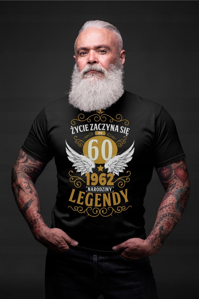 KOSZULKA MĘSKA PREZENT 60 URODZINY TATA DZIADEK Rozmiar one size