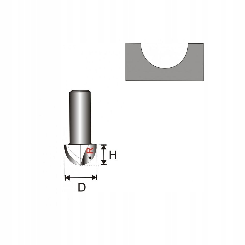 Frez do drewna rowkujący półokrągły 3.97x6x8mm Marka Dedra