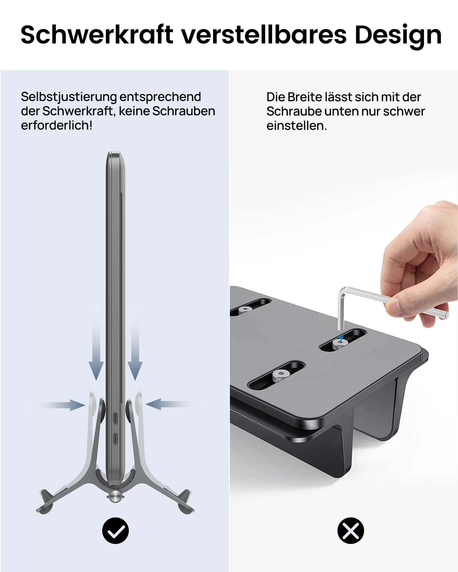 SODI Stojak Na Laptop Pionowy Regulowany Do MacBook Air Pro iPad iPhone — miniatura 5