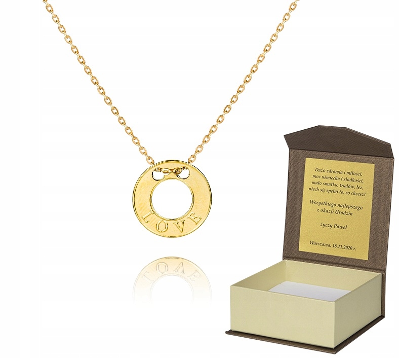 925 Zlatý Řetízek 40 CM Love Věnování A4Z69