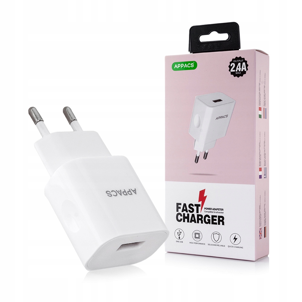 

Ładowarka Sieciowa 2.4A 1xUSB Fast Charger