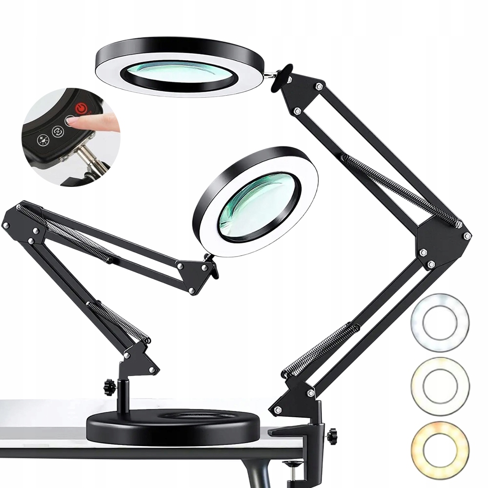 Led Lampa Kosmetická Lupa Sklo Zvětšující Kreslicí Stolní Lampa