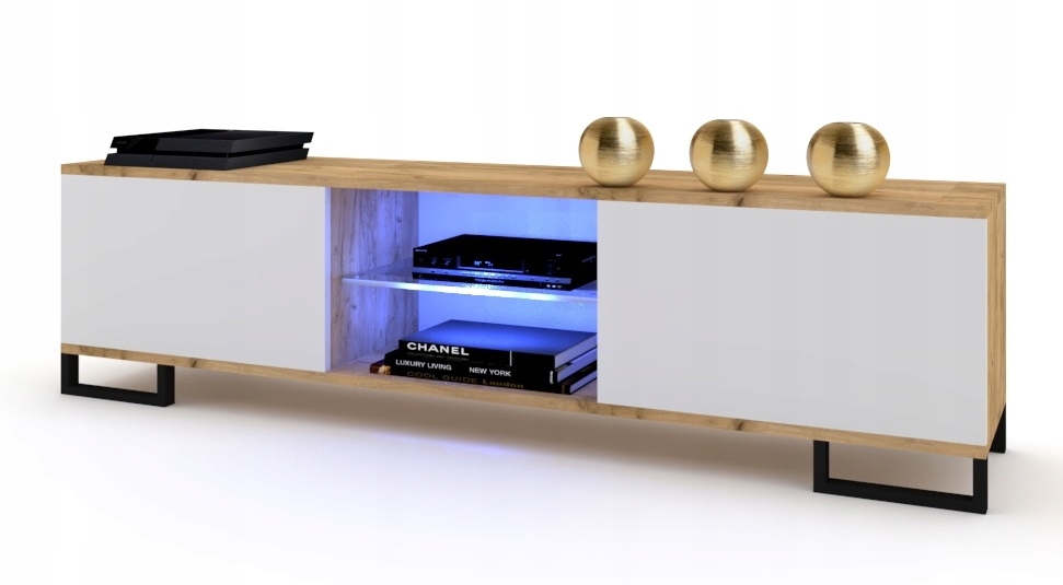 Gloria Rtv skříňka pod Tv 140 Craft Bílá Nohy Led