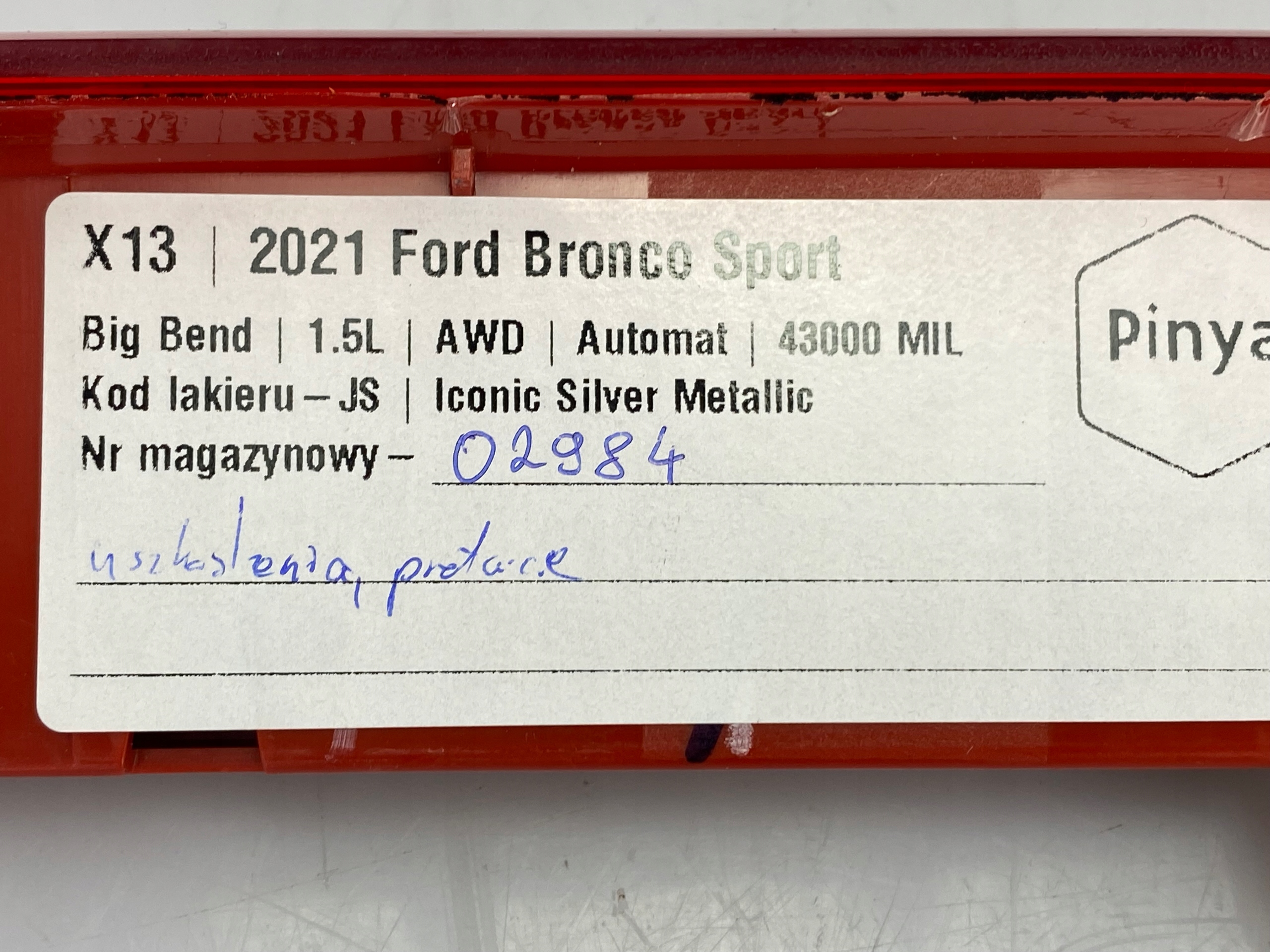 light STOP Ford Bronco Sport 2020+ USA