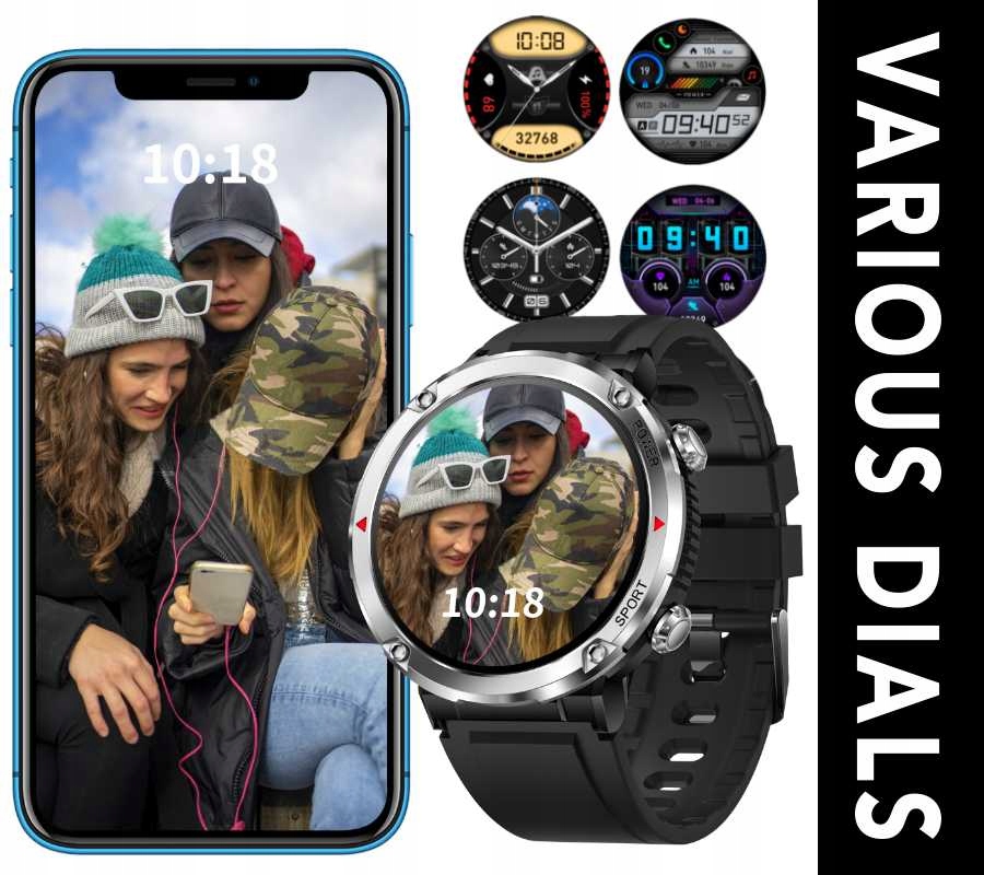 SMARTWATCH MĘSKI RUBICON CIŚNIENIE ROZMOWY SMS 600 mAh !!! SMS EKG PL MENU Rodzaj smartwatch