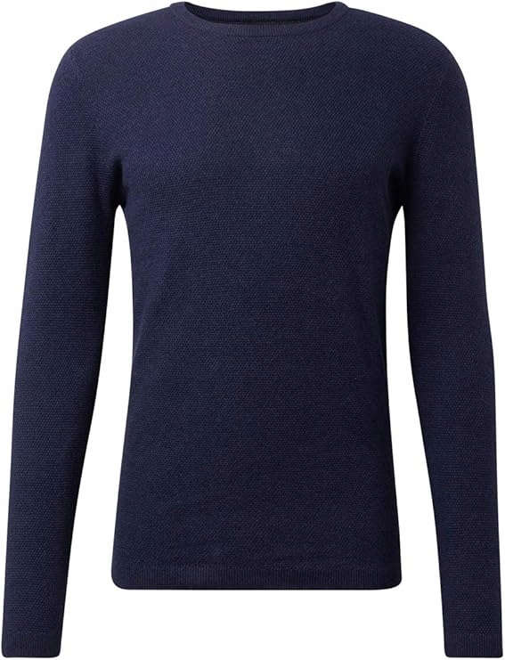 Pánský svetr Tom Tailor 1014206 Structured Crewneck modrý velikost M