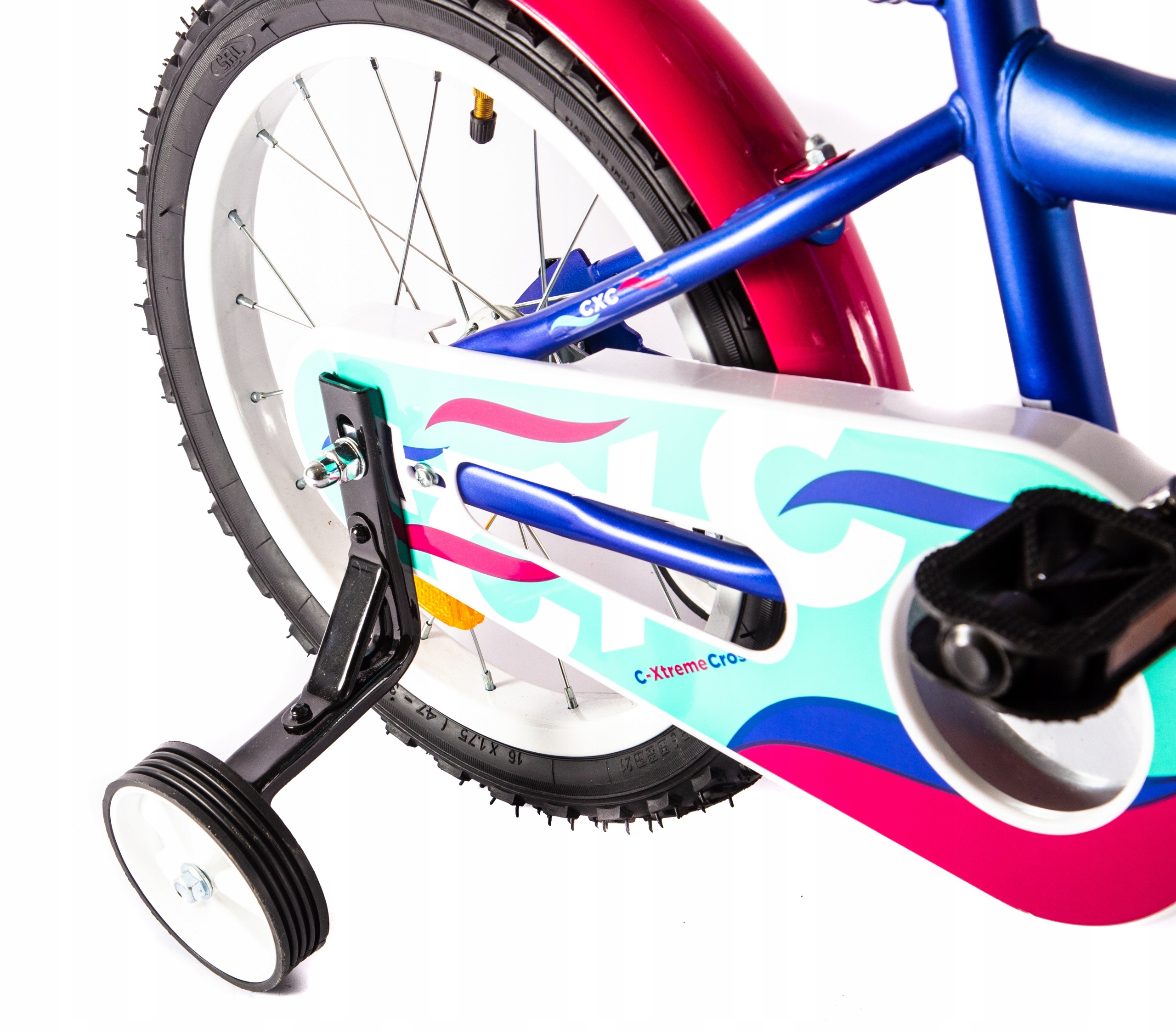 ROWER DZIECIĘCY 16 CALI NIEBIESKI BOCZNE KÓŁKA Model ROWEREK DZIECIĘCY BMX Z KÓŁKAMI ROWER NIEBIESKI